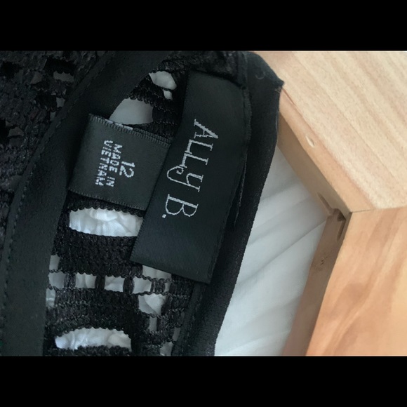 AllyB girls black lace dress with nude underlining - Picture 5 of 5